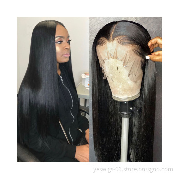 Cheap Wholesale Natural Color Raw Brazilian Virgin Human Hair  Cuticle Aligned Hd Full Lace Front Closure Wigs For Black Women